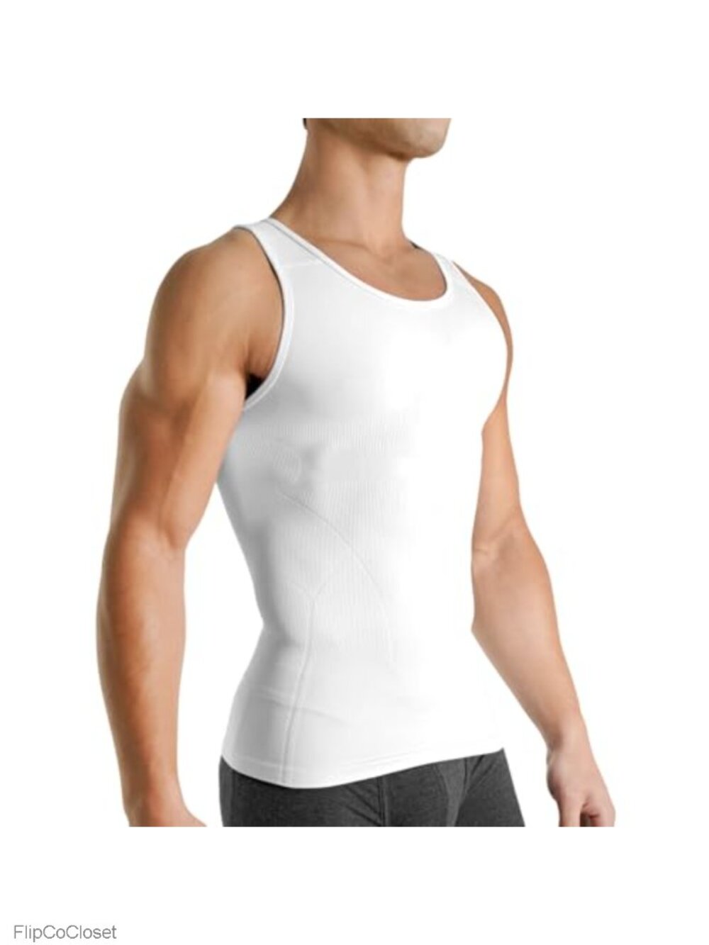Rounderbum Compression Tank Top Men's Shaper Seamless Slimming Shirt